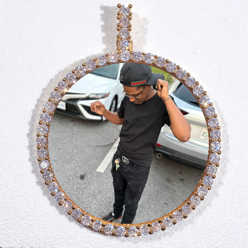 LARGE 3D CIRCLE CUSTOM PICTURE PENDANT
