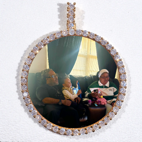 LARGE 3D CIRCLE CUSTOM PICTURE PENDANT