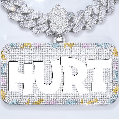CUSTOM LETTER NECKLACE 3D COLORFUL SQUARE