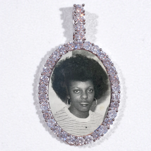 Large 3D Oval Custom Picture Pendant