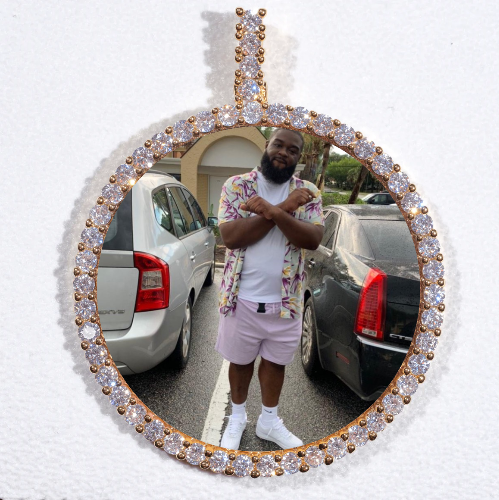 LARGE 3D CIRCLE CUSTOM PICTURE PENDANT