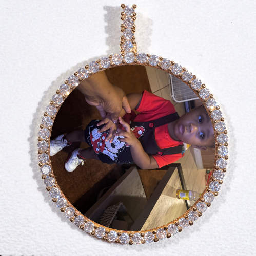 LARGE 3D CIRCLE CUSTOM PICTURE PENDANT