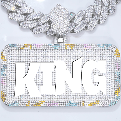 CUSTOM LETTER NECKLACE 3D COLORFUL SQUARE