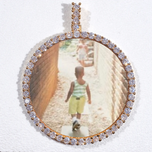 LARGE 3D CIRCLE CUSTOM PICTURE PENDANT
