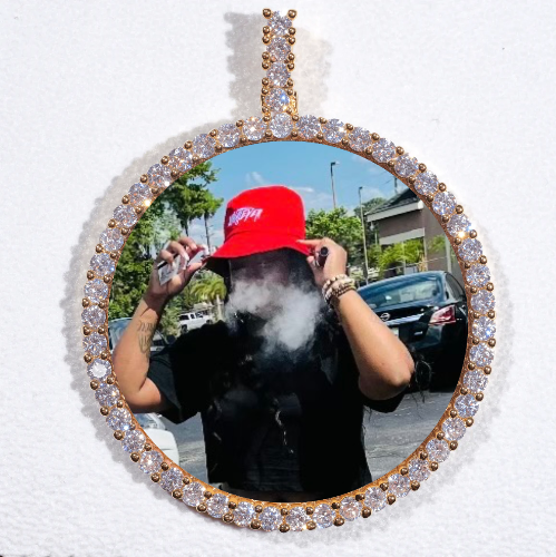 LARGE 3D CIRCLE CUSTOM PICTURE PENDANT