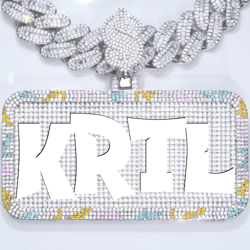 CUSTOM LETTER NECKLACE 3D COLORFUL SQUARE