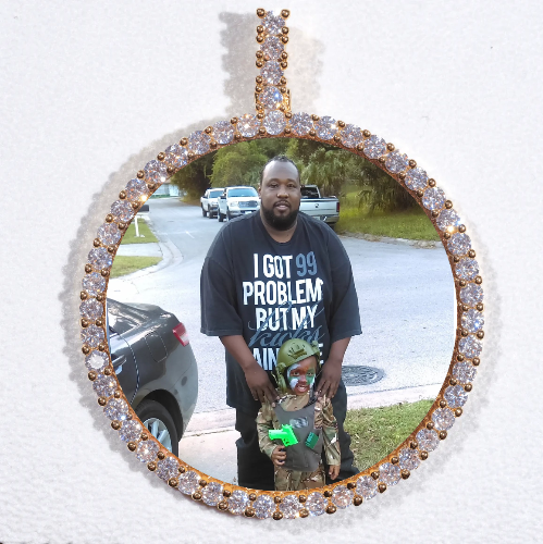 LARGE 3D CIRCLE CUSTOM PICTURE PENDANT