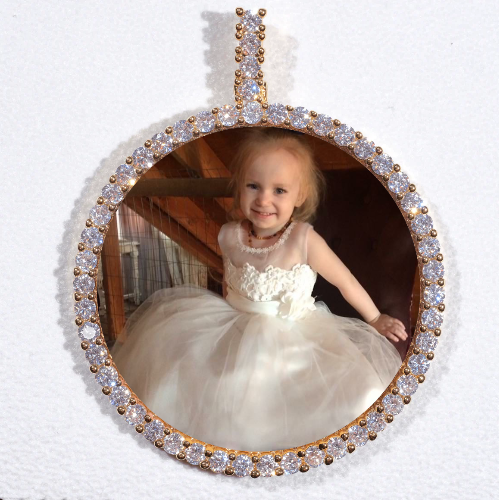 LARGE 3D CIRCLE CUSTOM PICTURE PENDANT