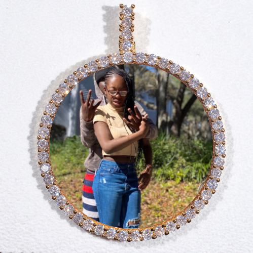 LARGE 3D CIRCLE CUSTOM PICTURE PENDANT