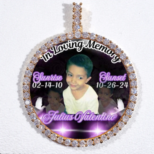 LARGE 3D CIRCLE CUSTOM PICTURE PENDANT