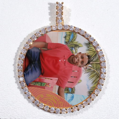LARGE 3D CIRCLE CUSTOM PICTURE PENDANT