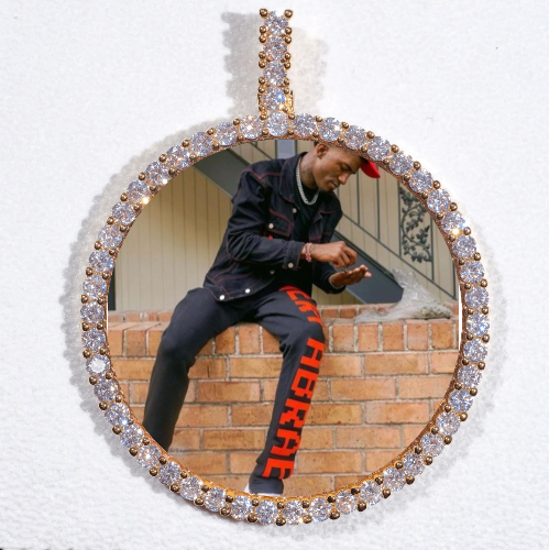 LARGE 3D CIRCLE CUSTOM PICTURE PENDANT