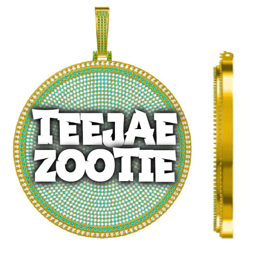 CUSTOM LETTER NECKLACE 3D BIG DISC