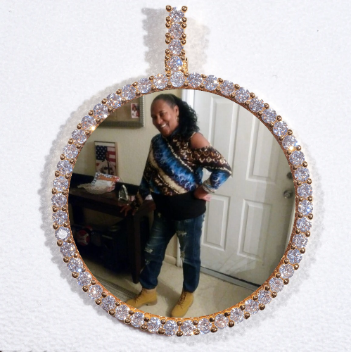 LARGE 3D CIRCLE CUSTOM PICTURE PENDANT