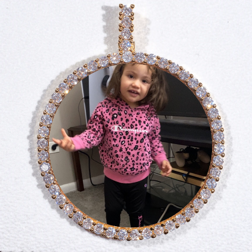 LARGE 3D CIRCLE CUSTOM PICTURE PENDANT