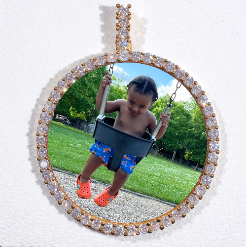 LARGE 3D CIRCLE CUSTOM PICTURE PENDANT