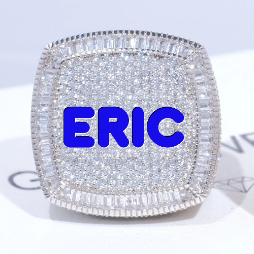 CUSTOM LETTER 3D ICED RING