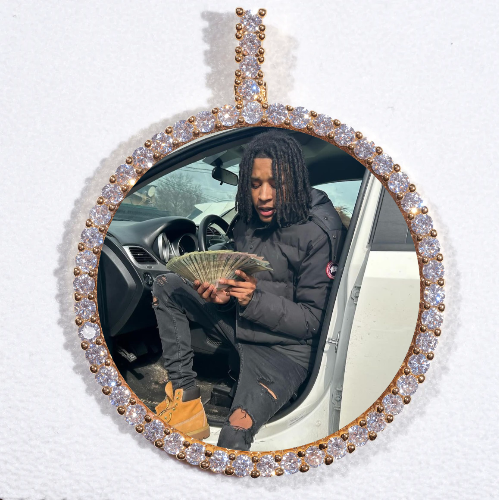 LARGE 3D CIRCLE CUSTOM PICTURE PENDANT