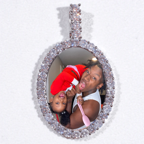 Large 3D Oval Custom Picture Pendant