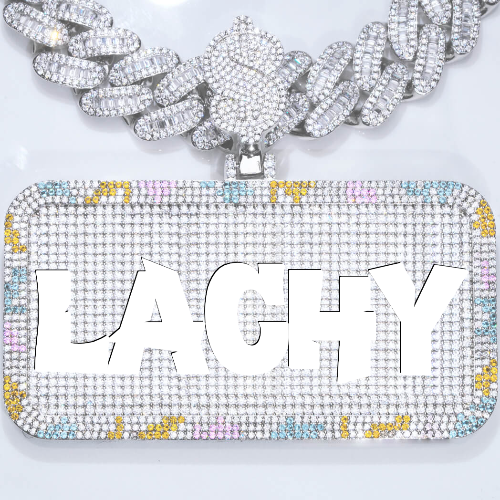 CUSTOM LETTER NECKLACE 3D COLORFUL SQUARE
