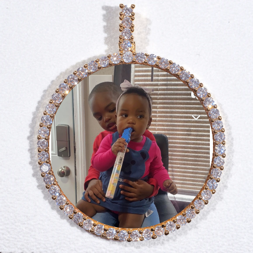 LARGE 3D CIRCLE CUSTOM PICTURE PENDANT