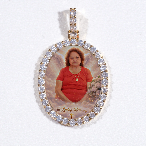3D Oval Custom Picture Pendant