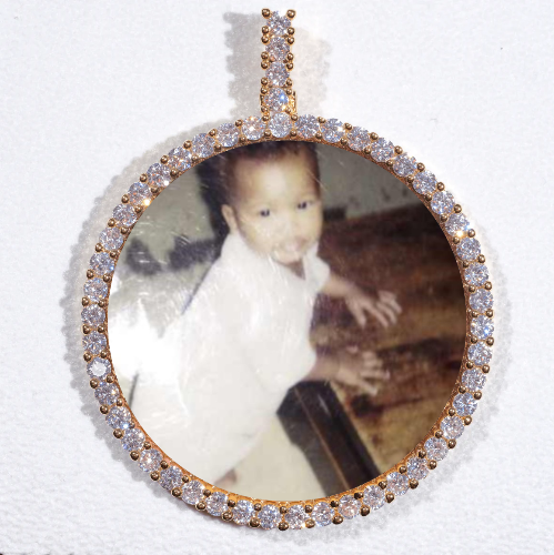 LARGE 3D CIRCLE CUSTOM PICTURE PENDANT