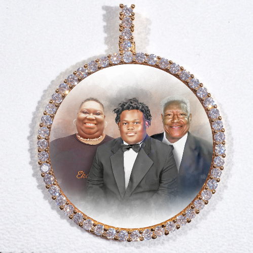 LARGE 3D CIRCLE CUSTOM PICTURE PENDANT