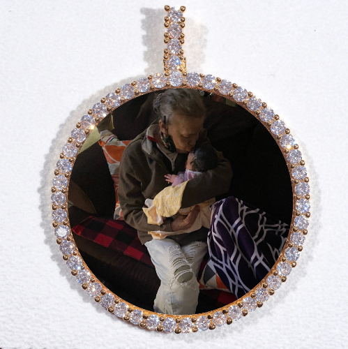 LARGE 3D CIRCLE CUSTOM PICTURE PENDANT