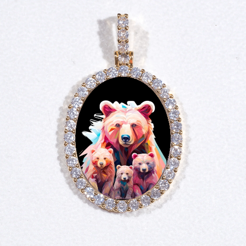 3D Oval Custom Picture Pendant