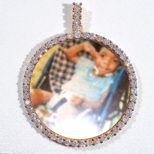 LARGE 3D CIRCLE CUSTOM PICTURE PENDANT