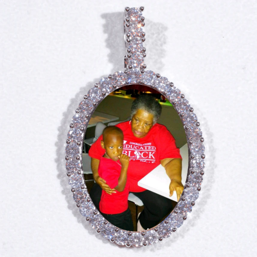Large 3D Oval Custom Picture Pendant