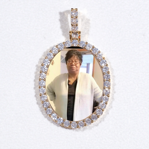 3D Oval Custom Picture Pendant