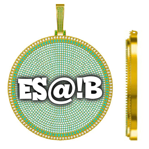 CUSTOM LETTER NECKLACE 3D BIG DISC