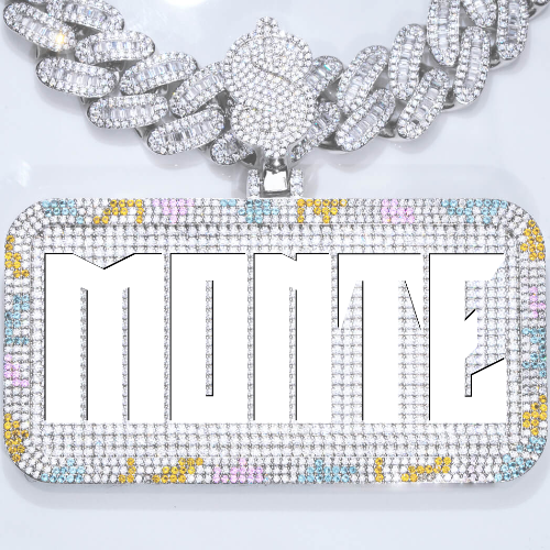 CUSTOM LETTER NECKLACE 3D COLORFUL SQUARE