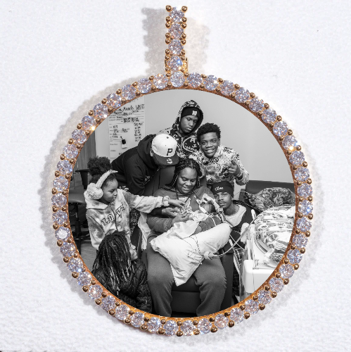 LARGE 3D CIRCLE CUSTOM PICTURE PENDANT