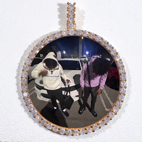 LARGE 3D CIRCLE CUSTOM PICTURE PENDANT