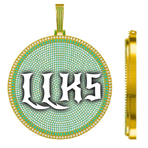 CUSTOM LETTER NECKLACE 3D BIG DISC