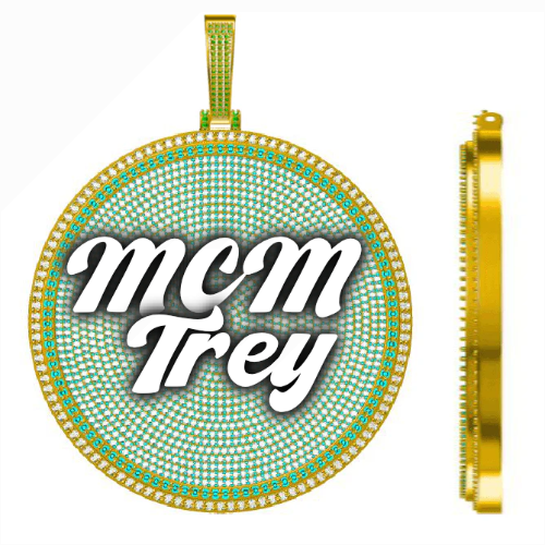 CUSTOM LETTER NECKLACE 3D BIG DISC