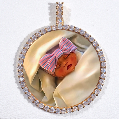 LARGE 3D CIRCLE CUSTOM PICTURE PENDANT