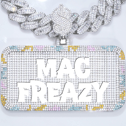 CUSTOM LETTER NECKLACE 3D COLORFUL SQUARE