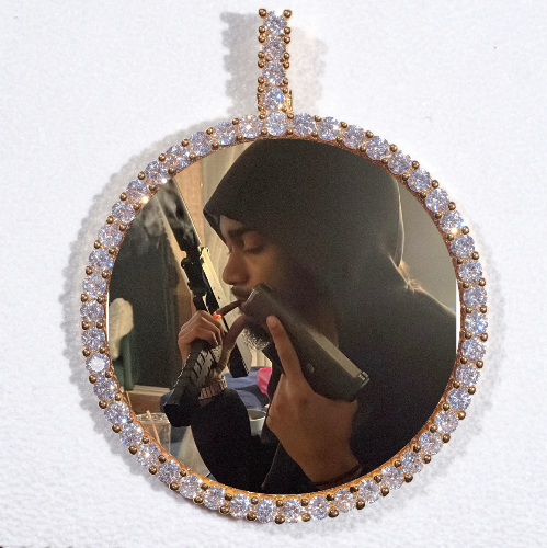 LARGE 3D CIRCLE CUSTOM PICTURE PENDANT