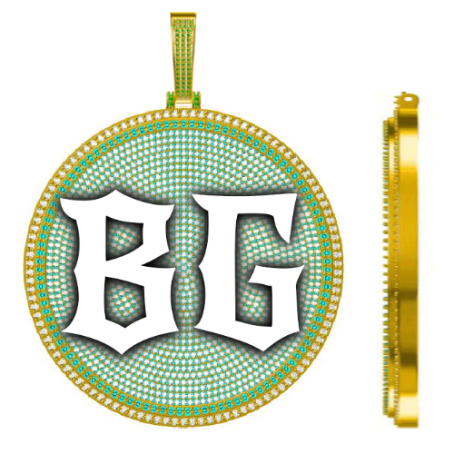 CUSTOM LETTER NECKLACE 3D BIG DISC