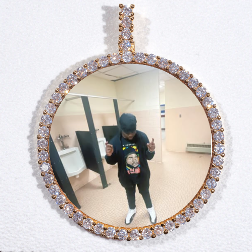 LARGE 3D CIRCLE CUSTOM PICTURE PENDANT