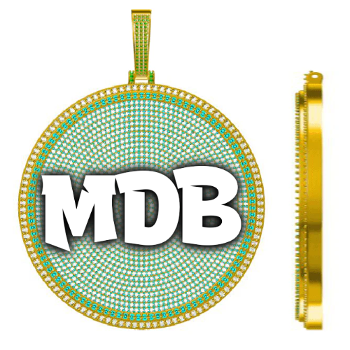 CUSTOM LETTER NECKLACE 3D BIG DISC