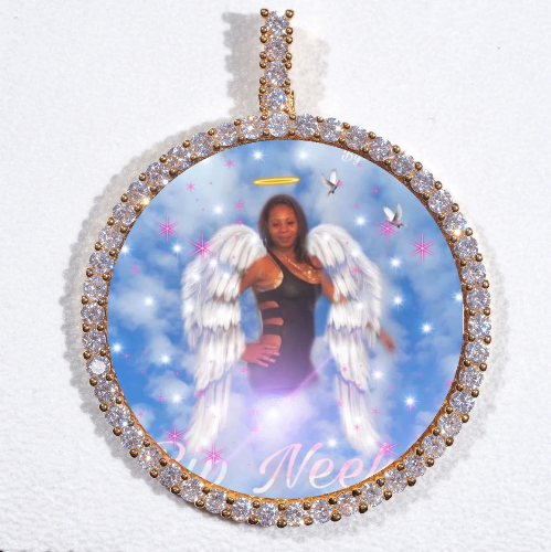 LARGE 3D CIRCLE CUSTOM PICTURE PENDANT
