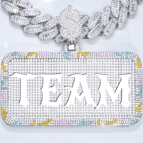 CUSTOM LETTER NECKLACE 3D COLORFUL SQUARE