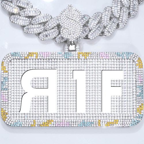 CUSTOM LETTER NECKLACE 3D COLORFUL SQUARE