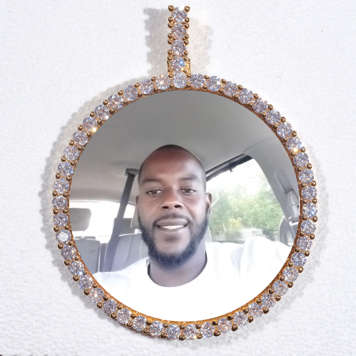 LARGE 3D CIRCLE CUSTOM PICTURE PENDANT