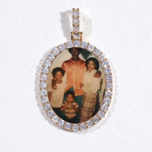 3D Oval Custom Picture Pendant